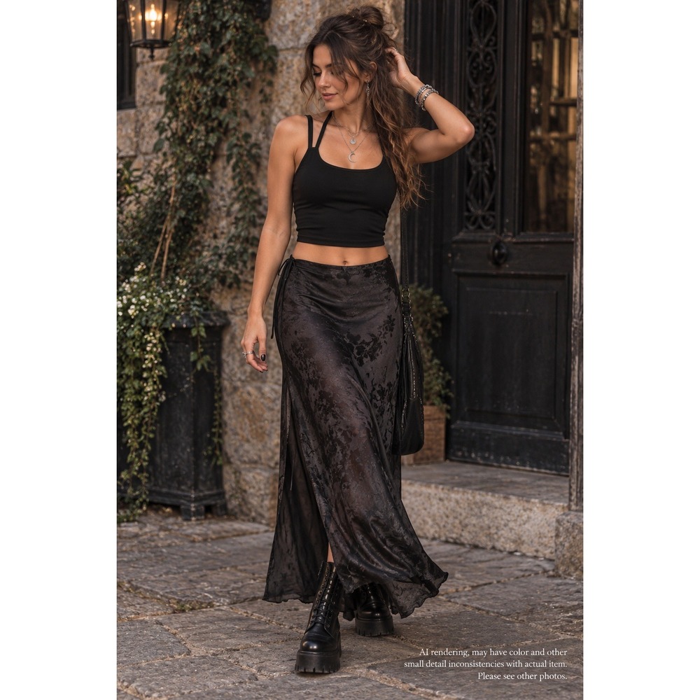 Black Strappy Padded Crop Tank Top Whimsy Goth Y2K Layering Brami